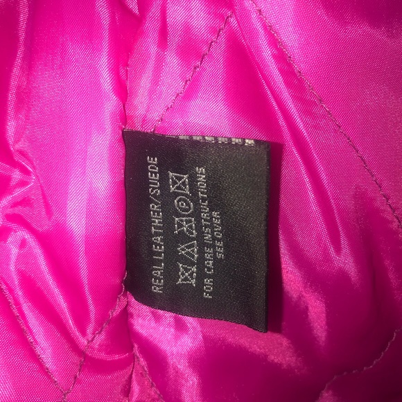 Pink Leather Insulated Jacket by LeatherCulture - Picture 7 of 11